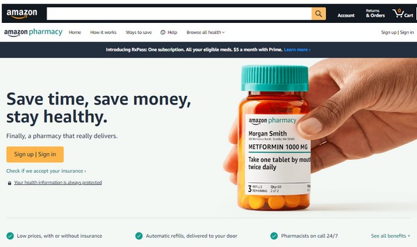 Amazon Pharmacy website