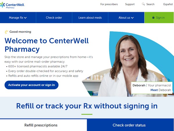 CenterWell Pharmacy website